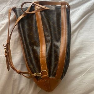 Vintage Louis Vuitton LV Monogram Brown Leather Backpack Bag  PERFECT Condition